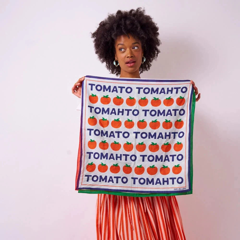 Carson Bandana- Tomato Tomahto Scarf Ink and Alloy 