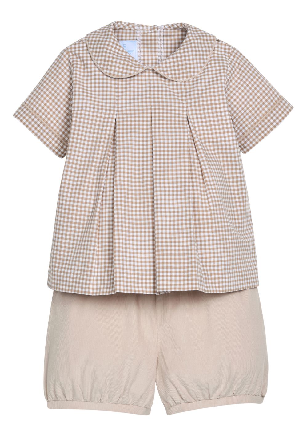 Carson Short Set - Khaki Gingham Boy Set Little English 