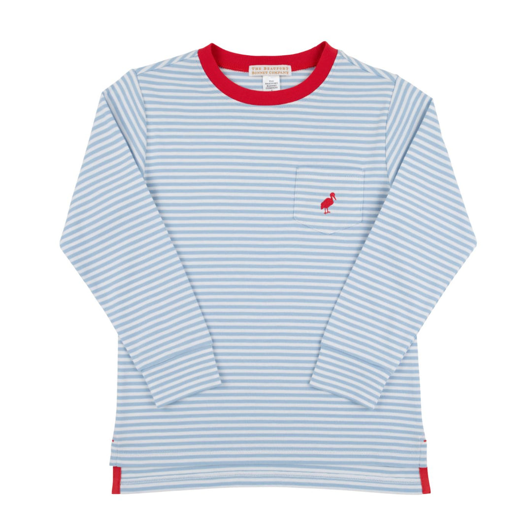 Carter Crewneck - Long Sleeve - Barrington Blue Stripe and Richmond Red Boy Shirt Beaufort Bonnet 