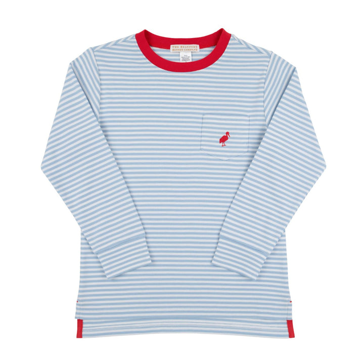Carter Crewneck - Long Sleeve - Barrington Blue Stripe and Richmond Red Boy Shirt Beaufort Bonnet 