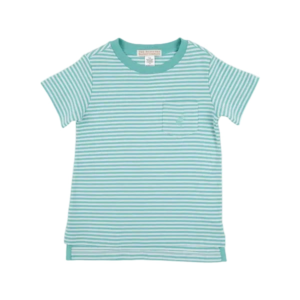 Carter Crewneck - Turks Teal Stripe Boy Shirt Beaufort Bonnet 