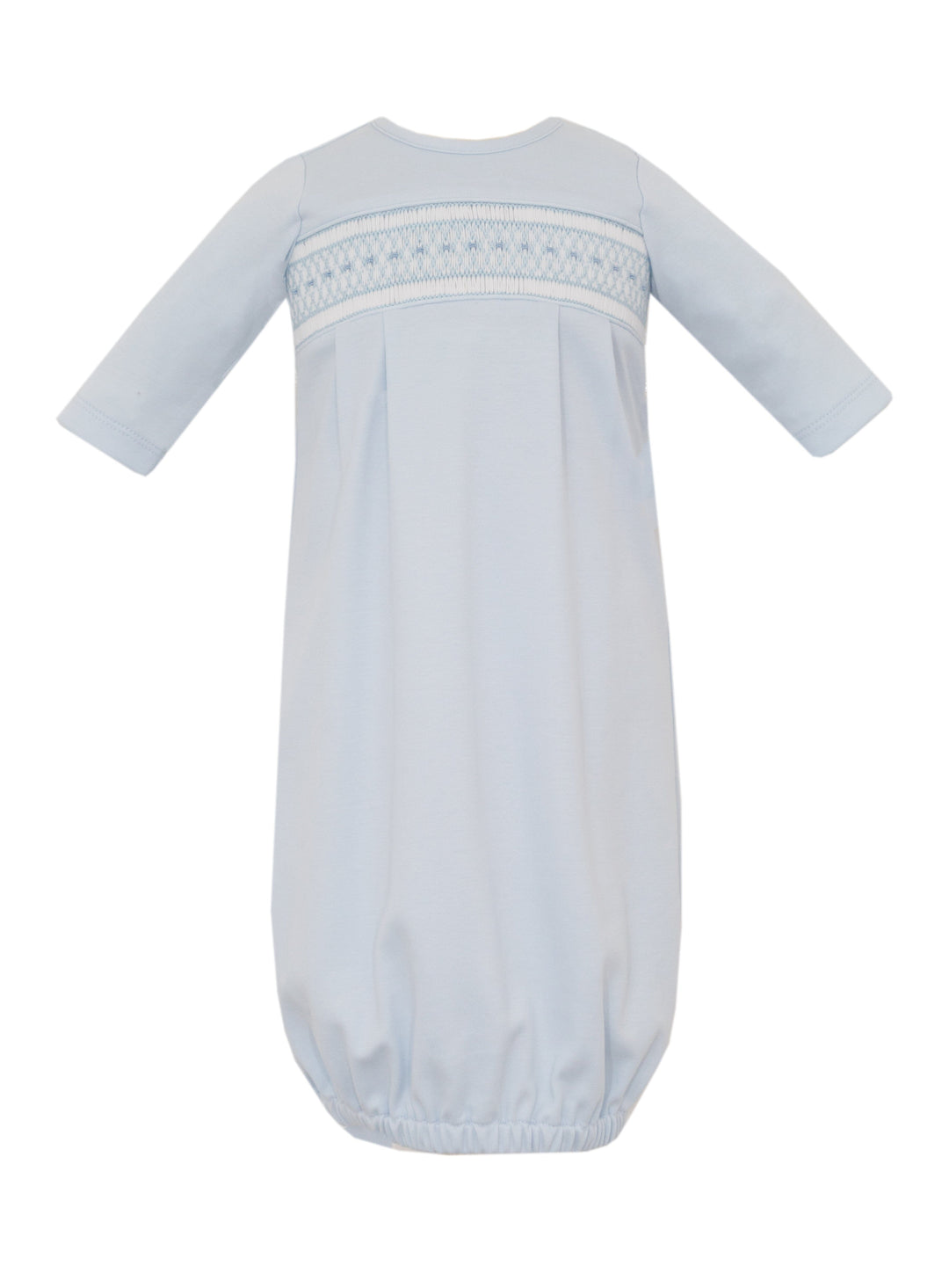 Carter Smocked Light Blue Sack Boy Gown Petit Bebe 