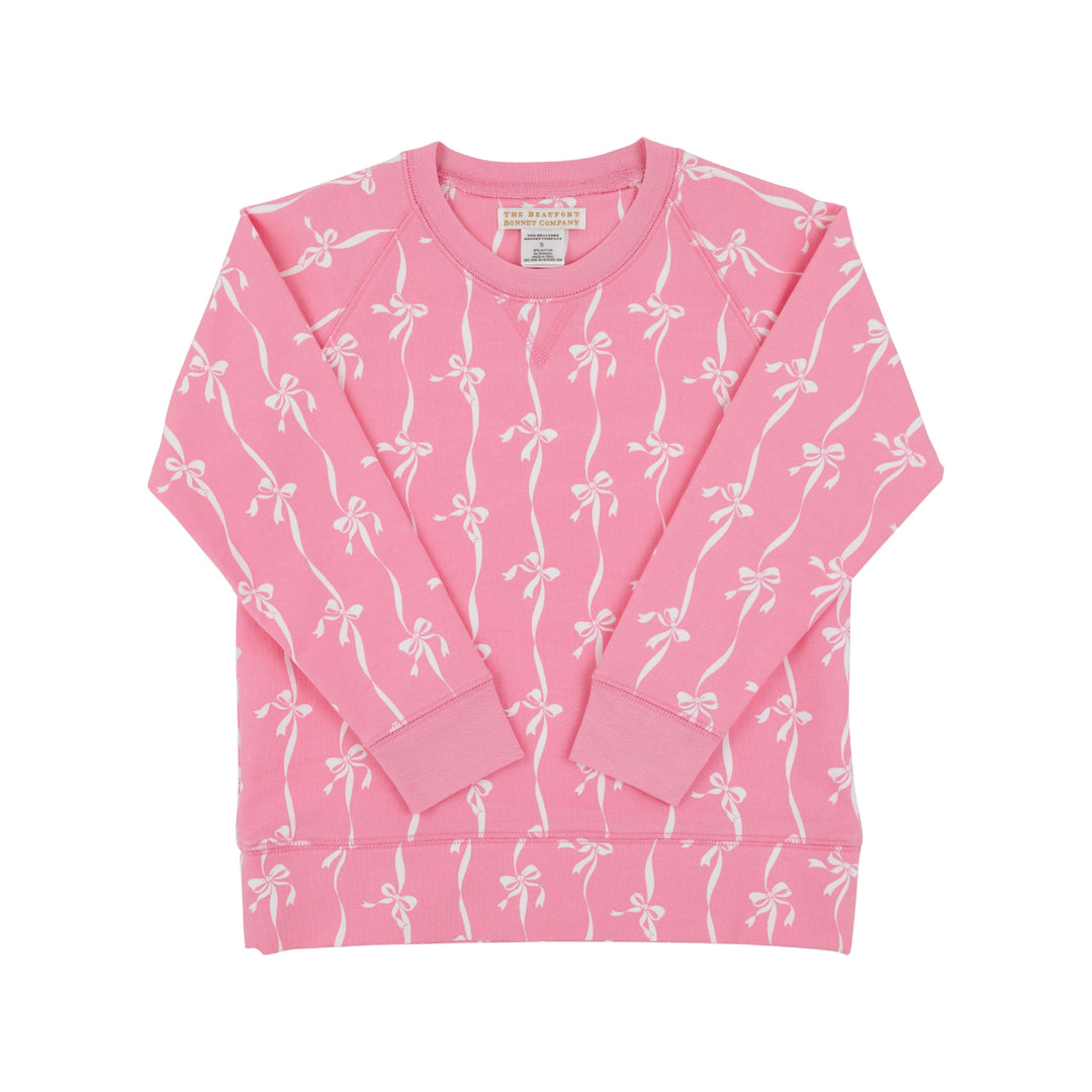 Cassidy Comfort Crewneck - Bells Court Bows Hamptons Hot Pink Girl Sweater Beaufort Bonnet 
