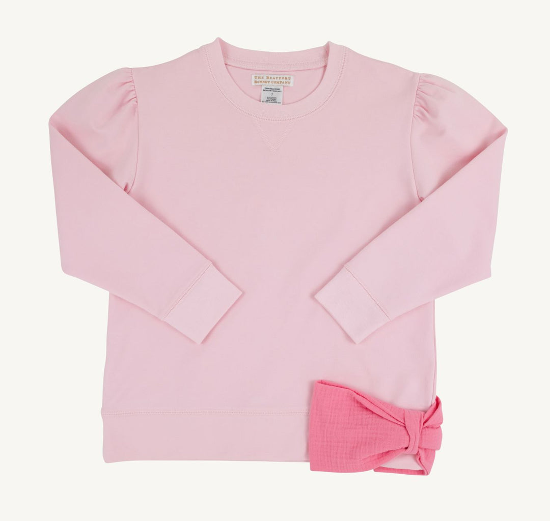 Cassidy Comfy Crewneck - Palm Beach Pink Bow Girl Sweater Beaufort Bonnet 