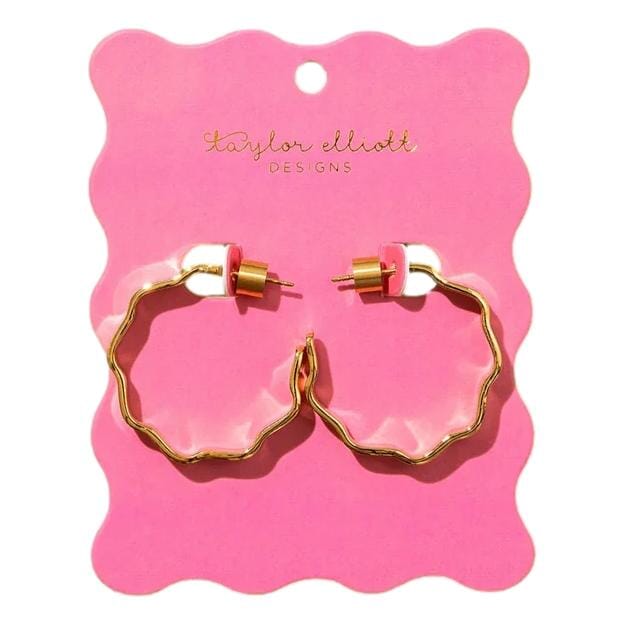 Cassie Wavy Small Hoops Womens Earrings Taylor Elliott Designs 