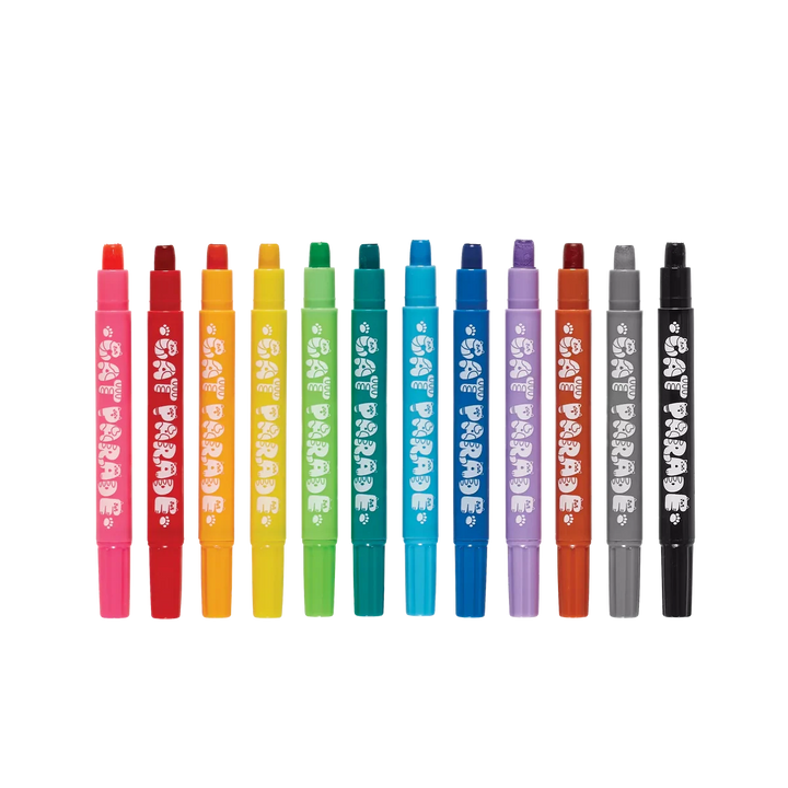 Cat Parade - Twist Up Watercolor Gel Crayons - Set of 12 Coloring Supplies Ooly 