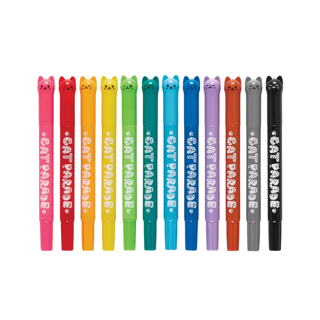 Cat Parade - Twist Up Watercolor Gel Crayons - Set of 12 Coloring Supplies Ooly 
