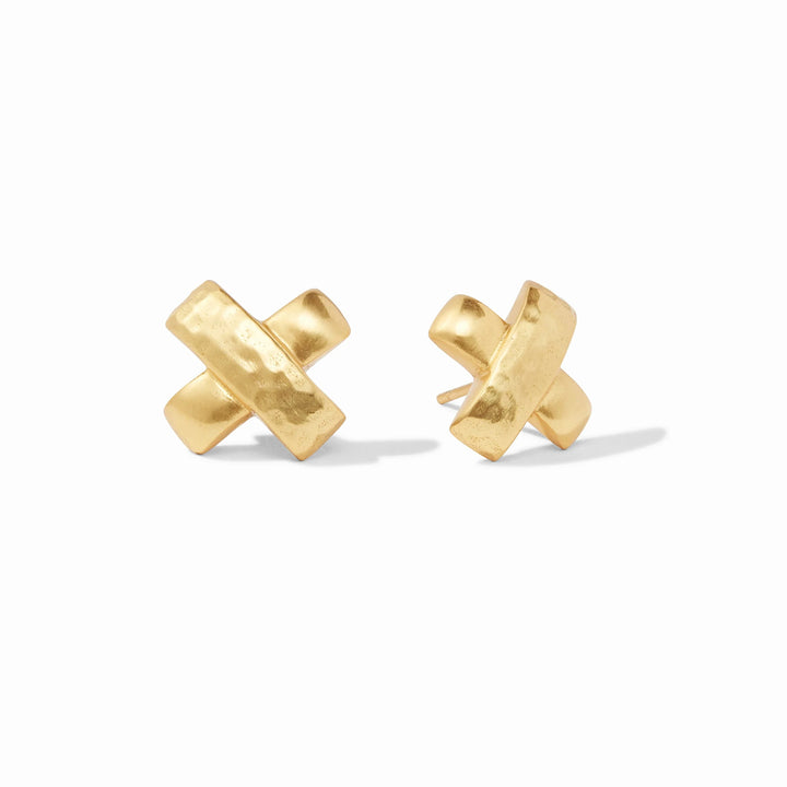 Catalina X Stud Earrings - Gold Womens Earrings Julie Vos 