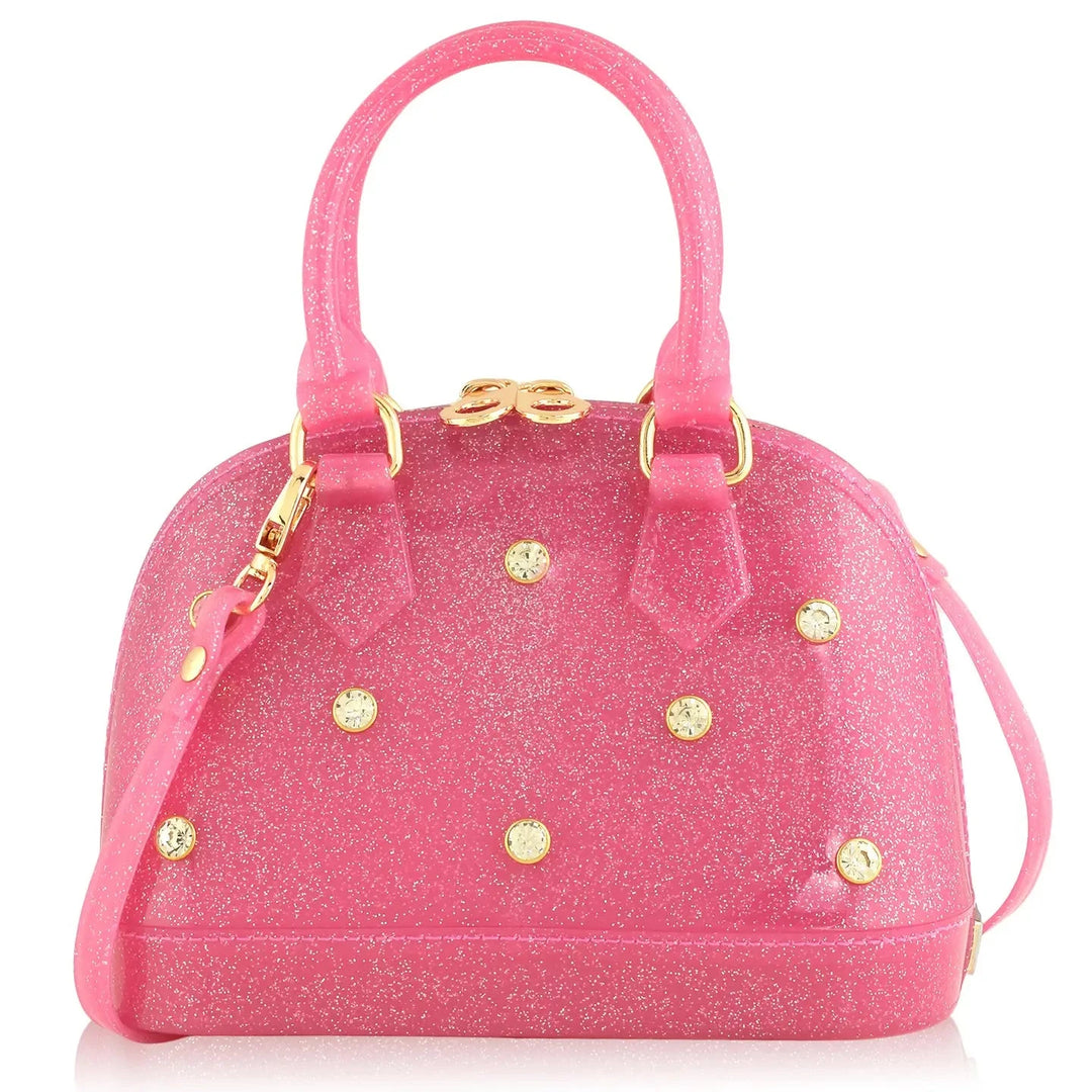 Cate Hot Pink Purse - Rhinestone Sparkle Girl Purse Carrying Kind 