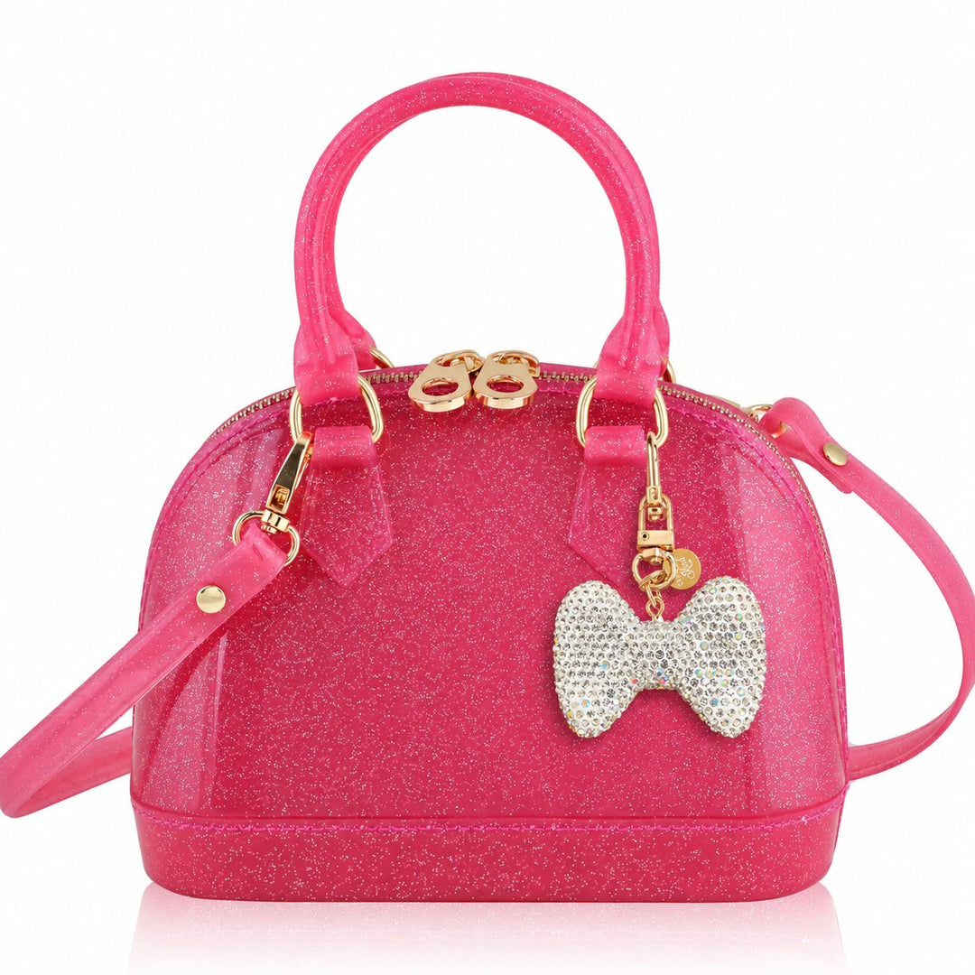 Cate Hot Pink Sparkle - Minnie Crystal Bow Girl Purse Carrying Kind 