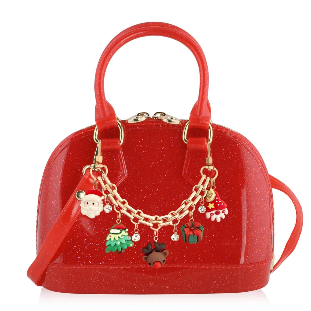 Cate Red Sparkle Purse - Christmas Icons Girl Purse Carrying Kind 