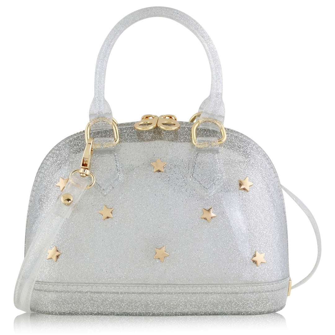 Cate Silver Sparkle Purse - Gold Stars Girl Purse Carrying Kind 