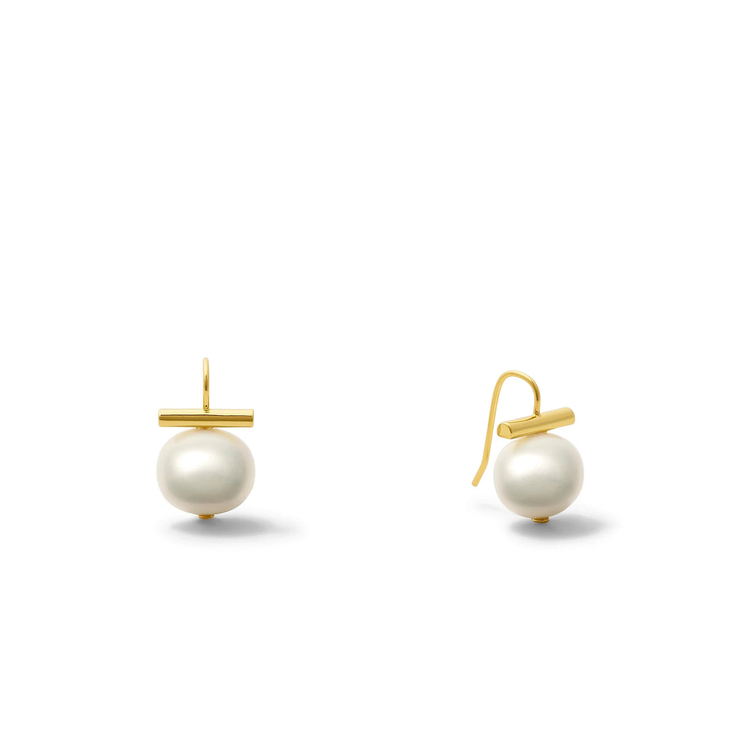 Catherine Canino Baby Pebble Pearl Earrings - White Womens Earrings Catherine Canino 