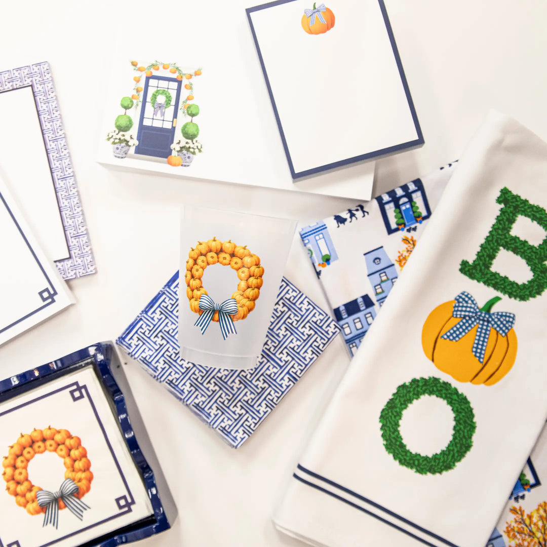Paper Cocktail Napkins - Pumpkin Wreath