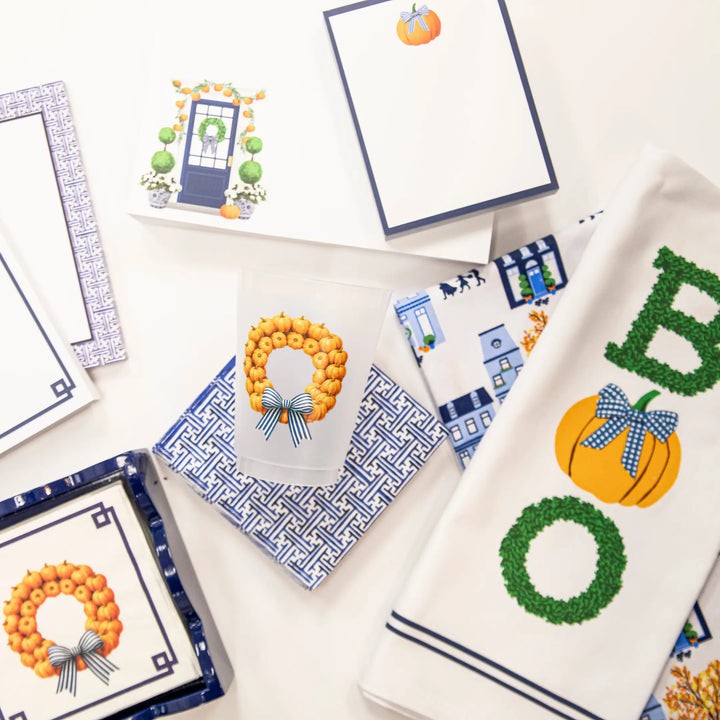 Paper Cocktail Napkins - Pumpkin Wreath