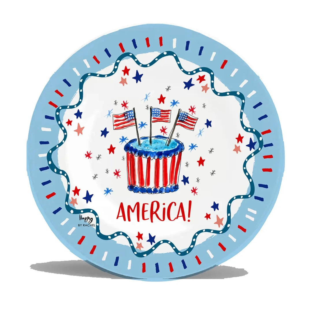 Celebrate America Melamine Plate - Set of 4 Dinner Plates Happy by Rachel 