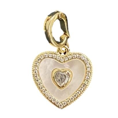 Center Pave Heart Clip-on Charm Necklace Charm AF Design Group 