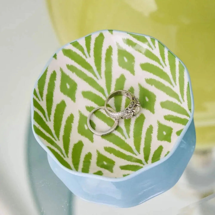 Ceramic Ring Dish - Petite Frond Green Ring Dish Laura Park Design 