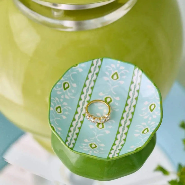 Ceramic Ring Dish - Rosemary Stripe Blue Ring Dish Laura Park Design 