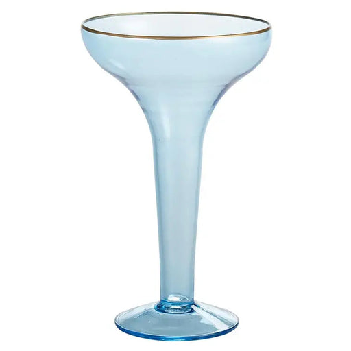 Champagne Coupe - Blue Wine Glasses Slant 