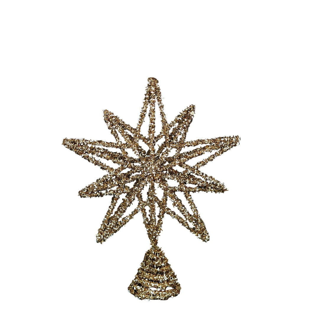 Champagne Tinsel Star Tree Topper Tree Topper Impressive Enterprises 