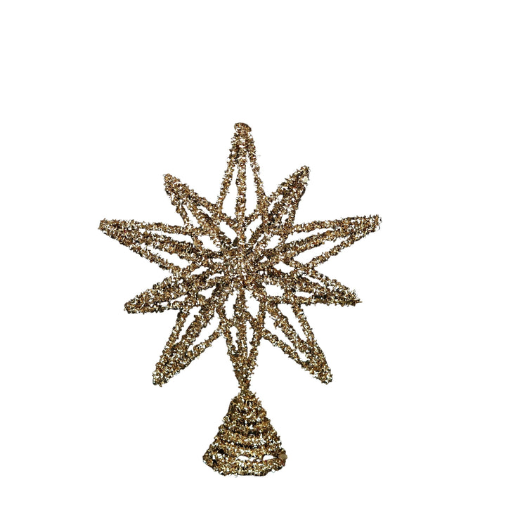 Champagne Tinsel Star Tree Topper Tree Topper Impressive Enterprises 