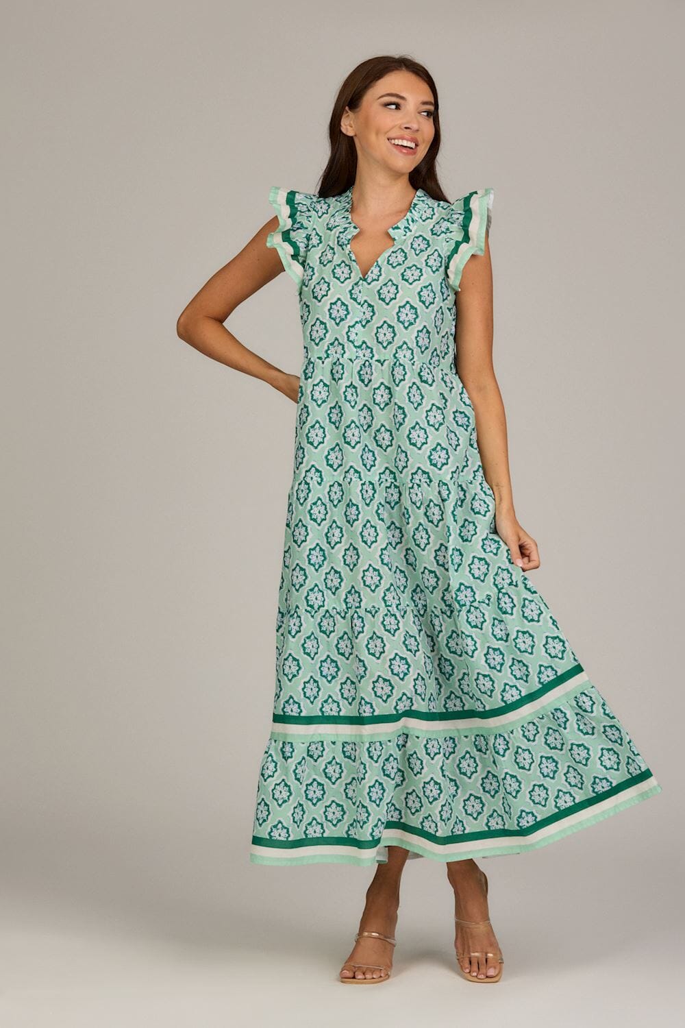 Chapman Maxi Dress - Green Womens Dress MudPie 