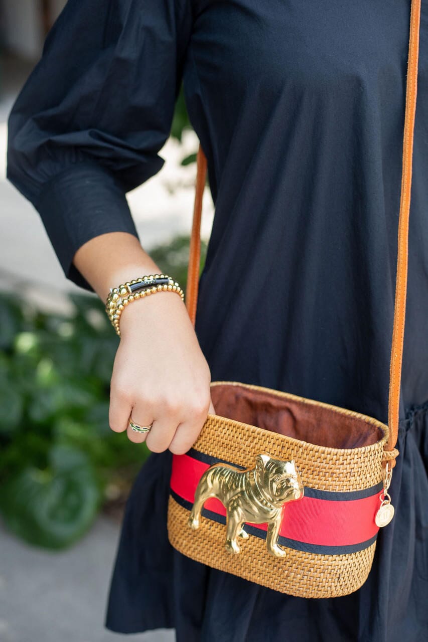 Charlotte Crossbody Small - Black and Red Layer with Bulldog Clutch Lisi Lerch 