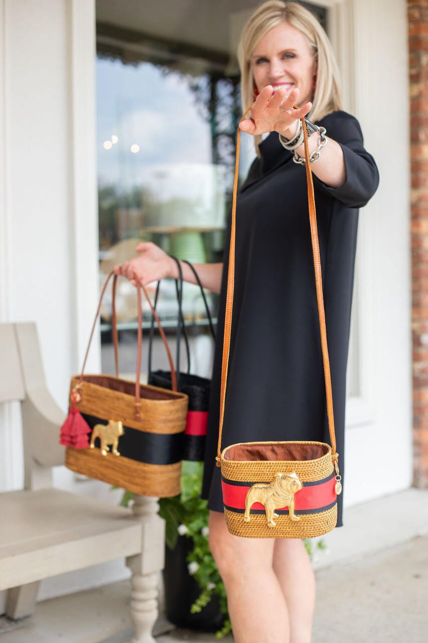 Charlotte Crossbody Small - Black and Red Layer with Bulldog Clutch Lisi Lerch 