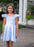 Charlotte Dress - Blue Stripe Girl Dress James and Lottie 