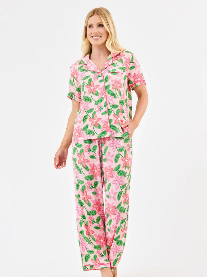 Charlotte Pajama Pant Set - Island Muse Pink Womens Pajamas Mary Square 