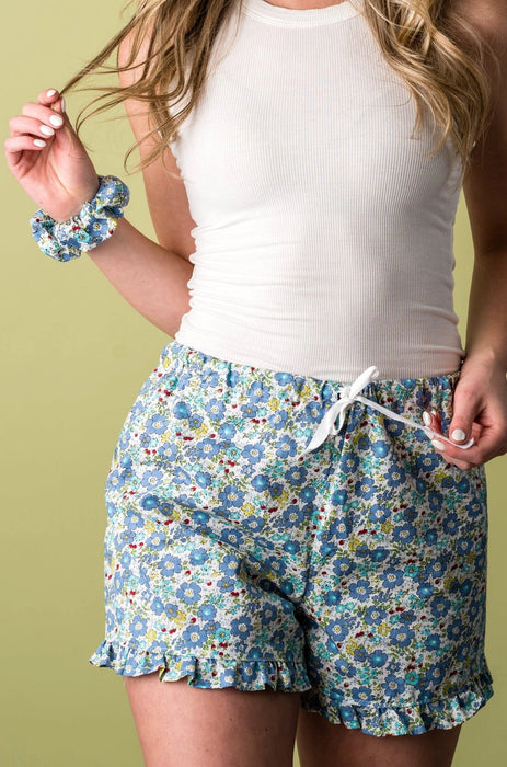 Charlotte Ruffle Sleep Shorts Womens Pajamas Violet & Brooks 