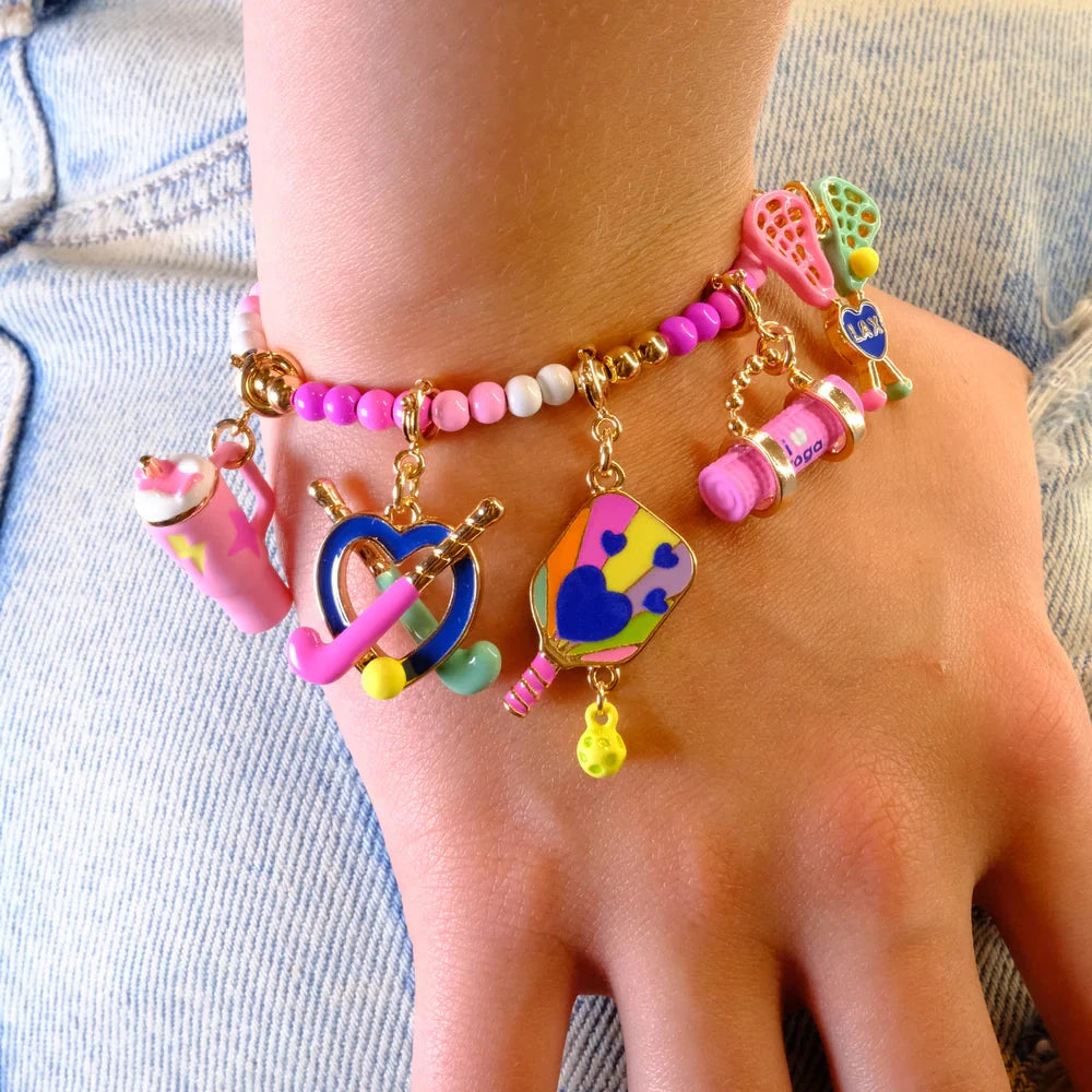 CHARM IT! Gold Pink Stretch Bead Bracelet Girl Bracelet Charm It 