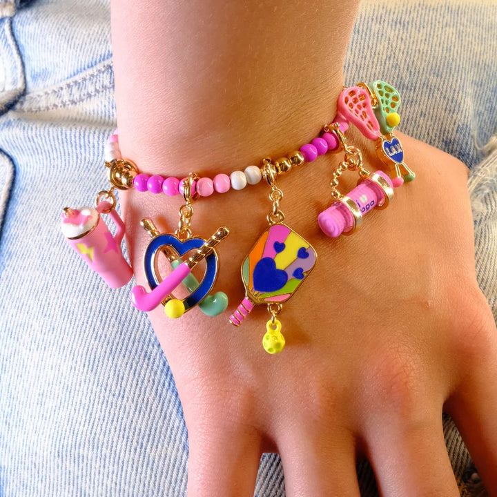 CHARM IT! Gold Pink Stretch Bead Bracelet Girl Bracelet Charm It 