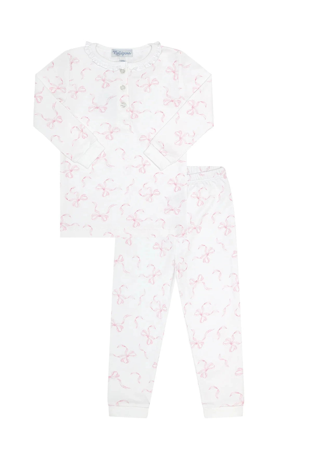 Charming Bows Print Pajamas Girl Pajamas Nella Pima 