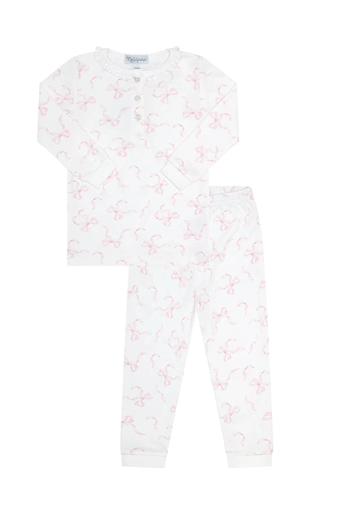 Charming Bows Print Pajamas Girl Pajamas Nella Pima 