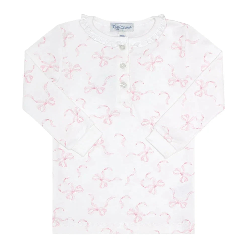 Charming Bows Print Pajamas Girl Pajamas Nella Pima 
