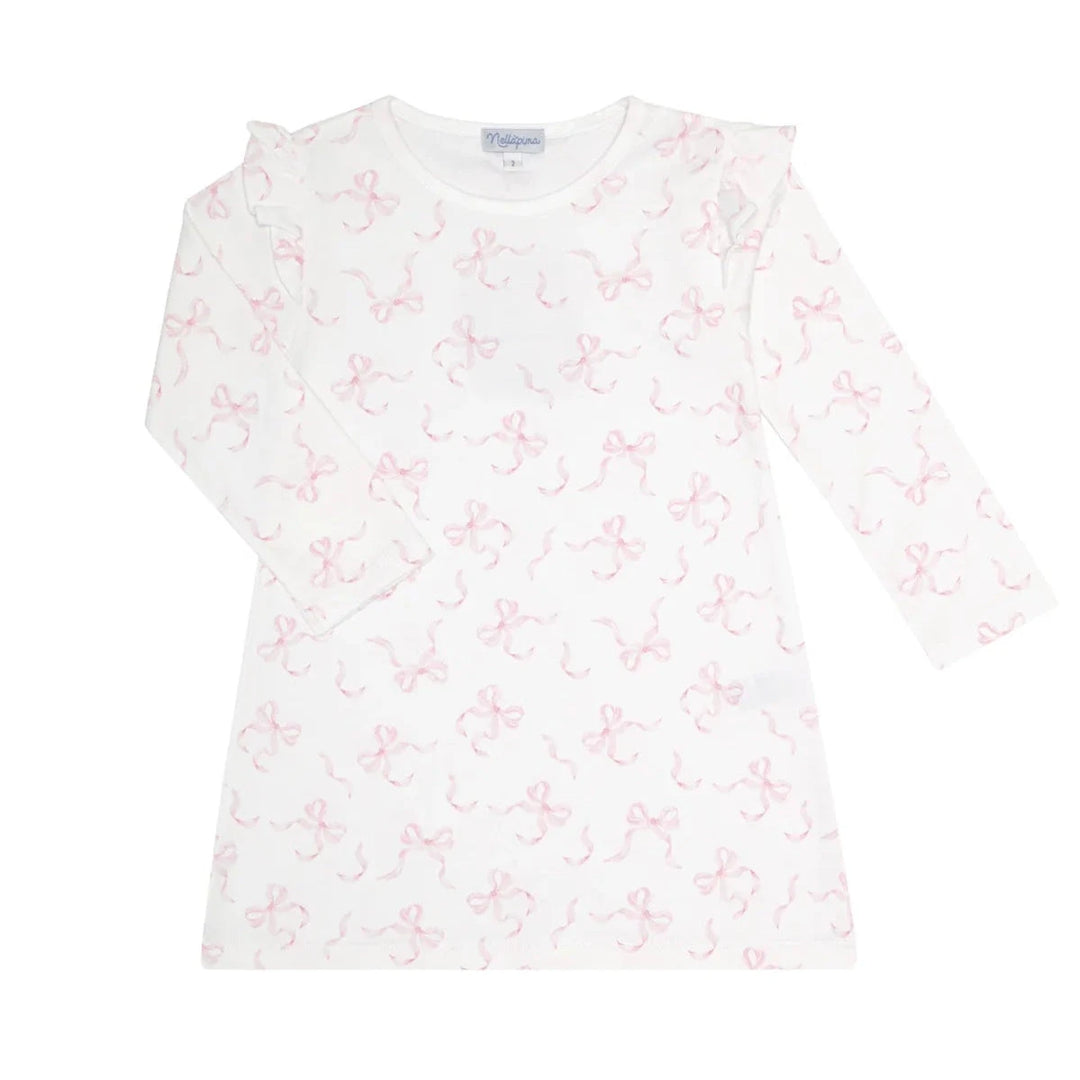 Charming Bows Print Playtime Dress Girl Bubble Nella Pima 