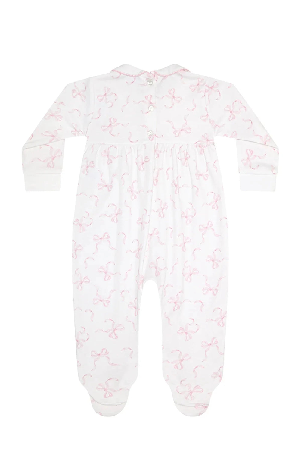 Charming Bows Print Smocked Footie Girl Footie Nella Pima 