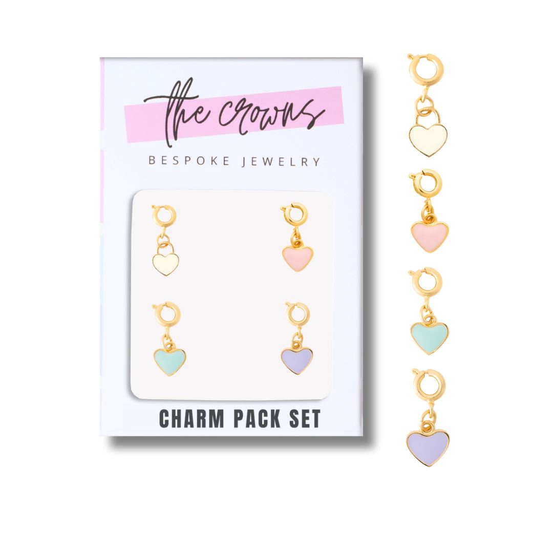 Charms Set - Colored Hearts Child Necklace The Crowns 