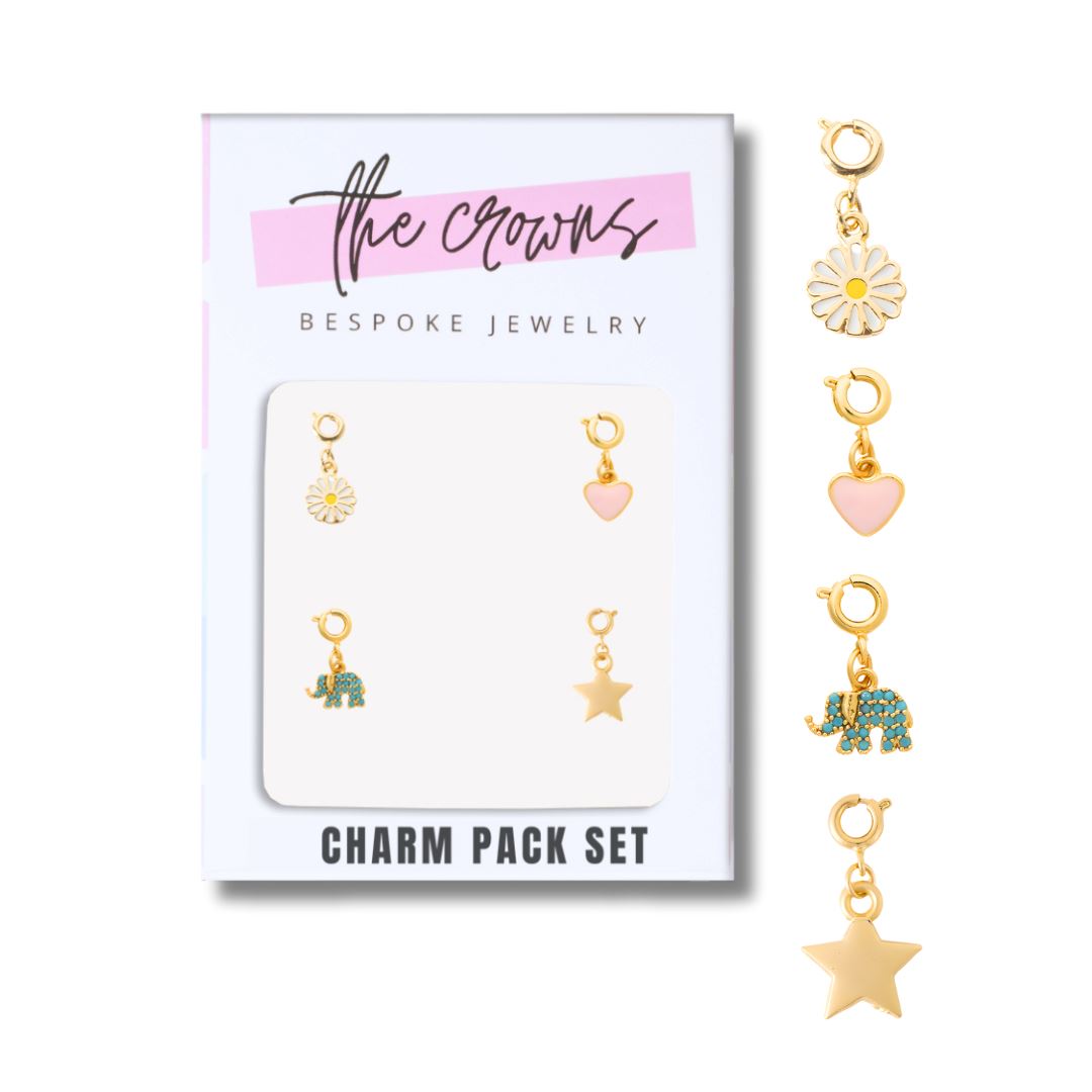Charms Set - Daisy, Heart, Elephant, Star Child Necklace The Crowns 