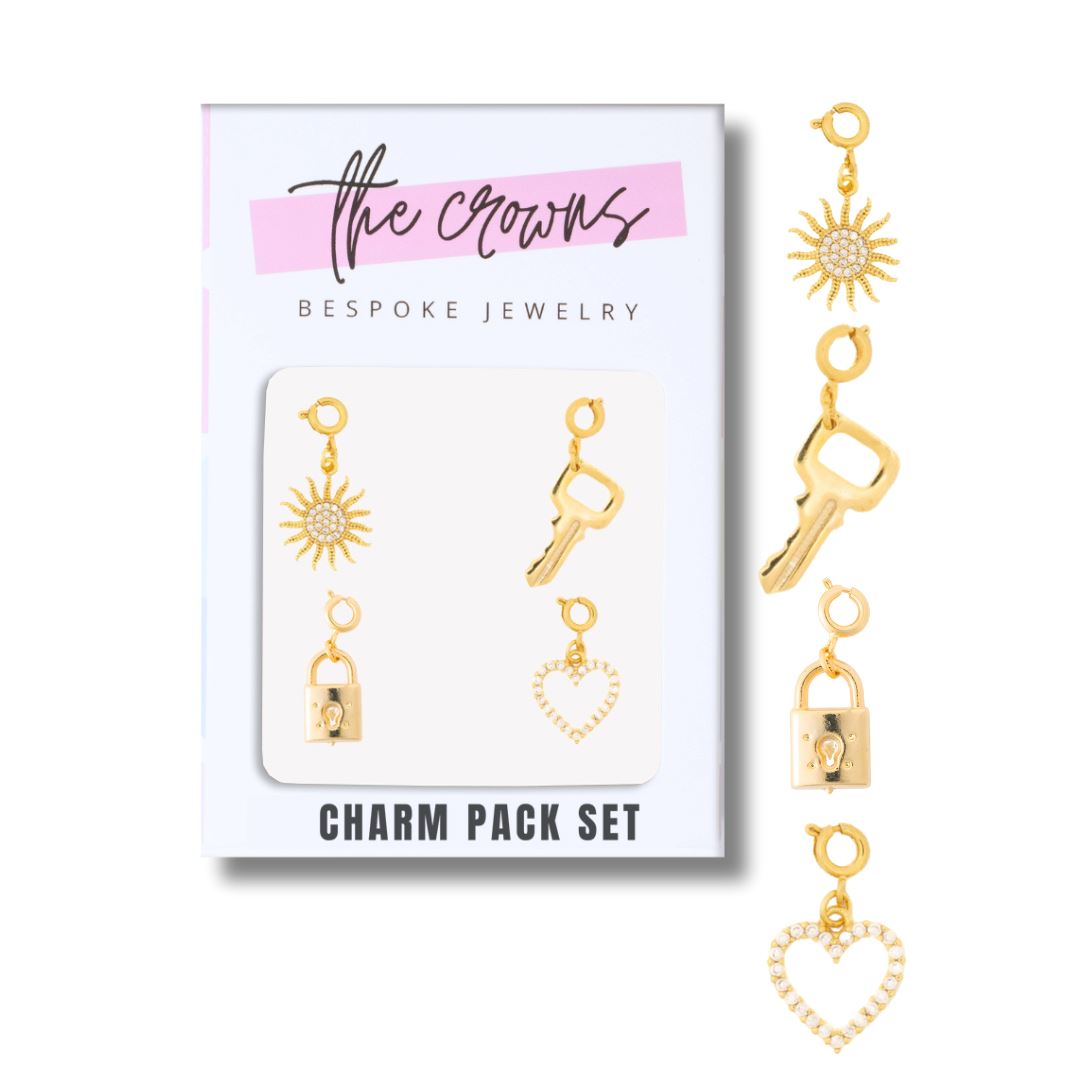 Charms Set - Sun, Key, Lock, Heart Child Necklace The Crowns 