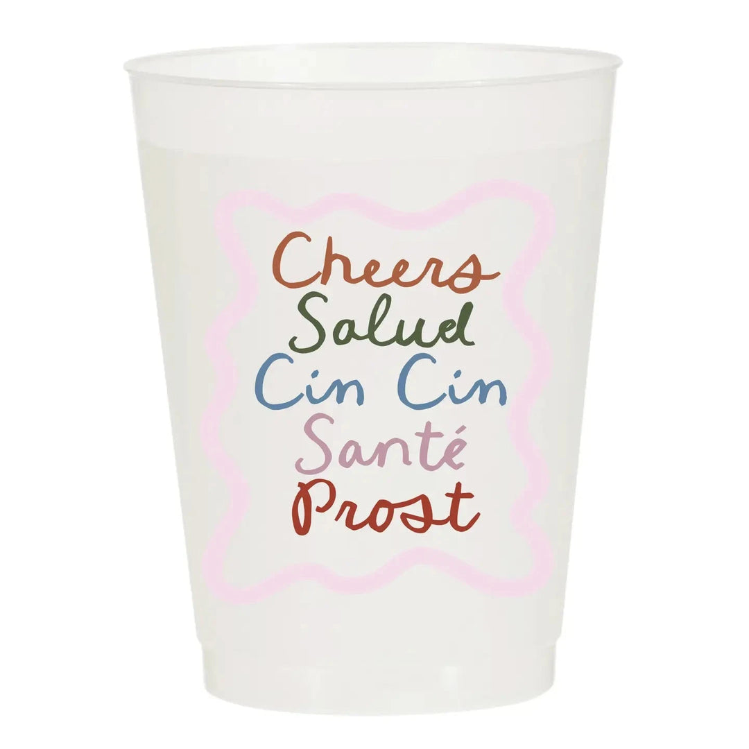 Cheers Sante Frosted Cups Styrofoam Cups Sip Hip Hooray 