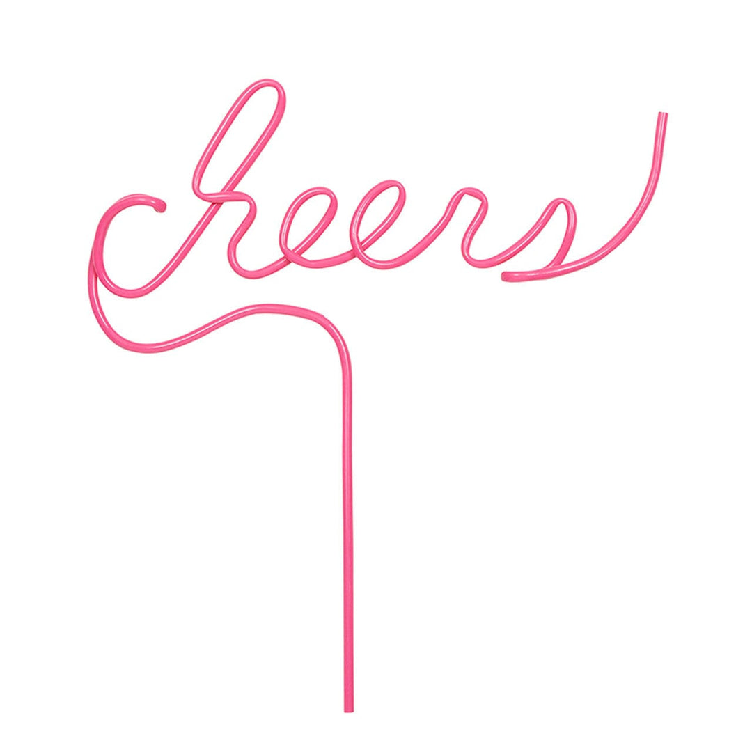 Cheers Straw - Pink Drinking Straws Slant 