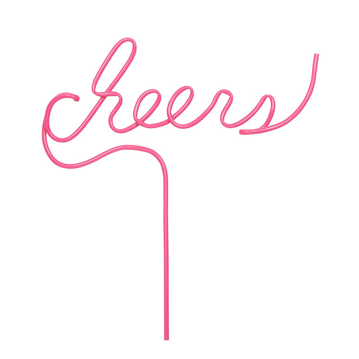 Cheers Straw - Pink Drinking Straws Slant 