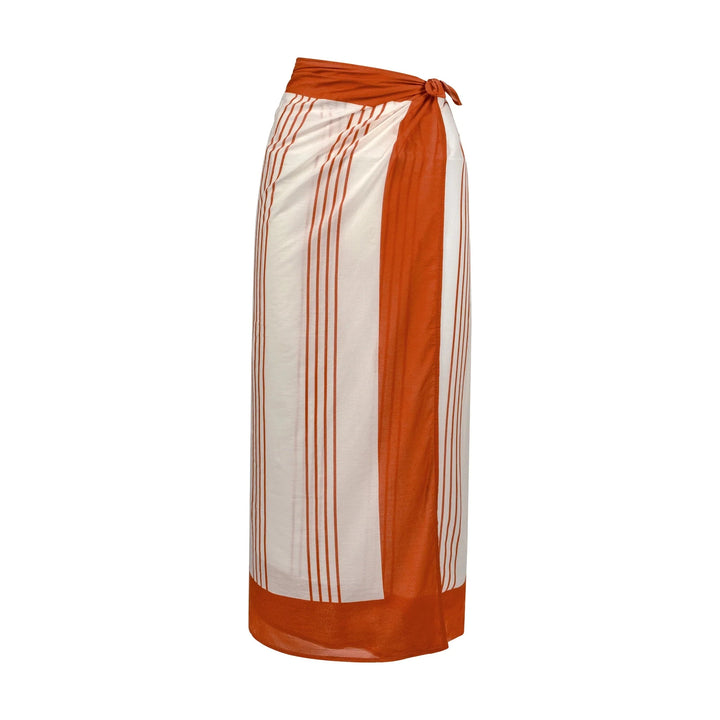 Cherry Pinstripe Sarong Womens Cover Up Sunshine Tienda 