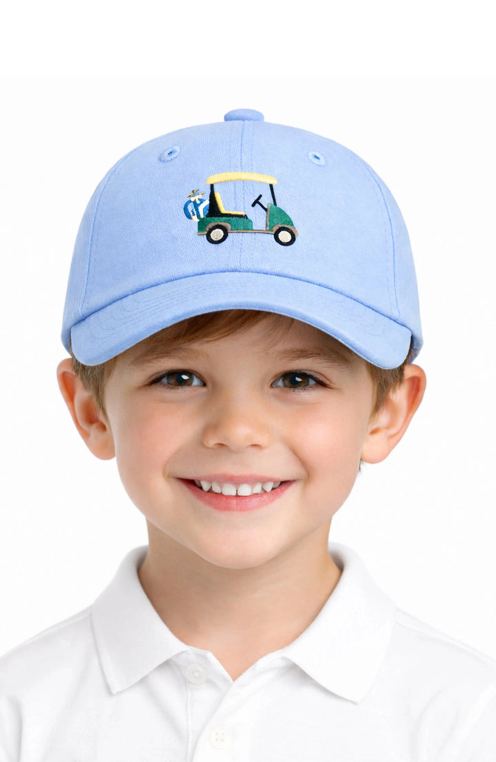 Children's Baseball Hat - Golf Cart Boy Hat Bits & Bows 