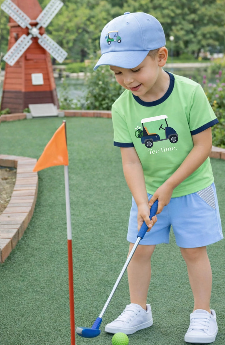 Children's Baseball Hat - Golf Cart Boy Hat Bits & Bows 