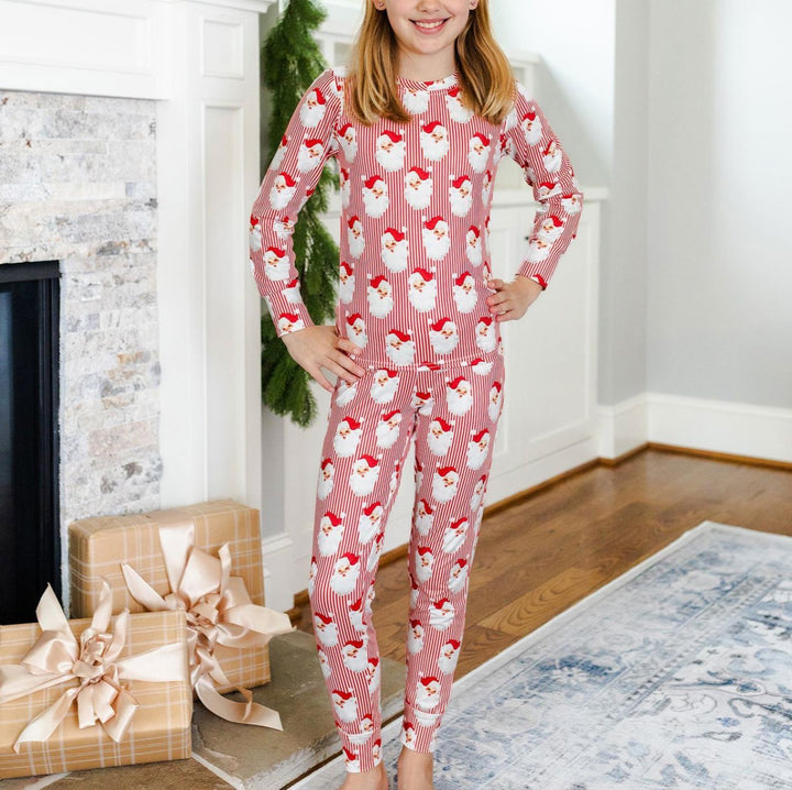 Children's Pajama Set - Red Santa Baby - Family Matching Sizes Child Pajamas Mary Square 