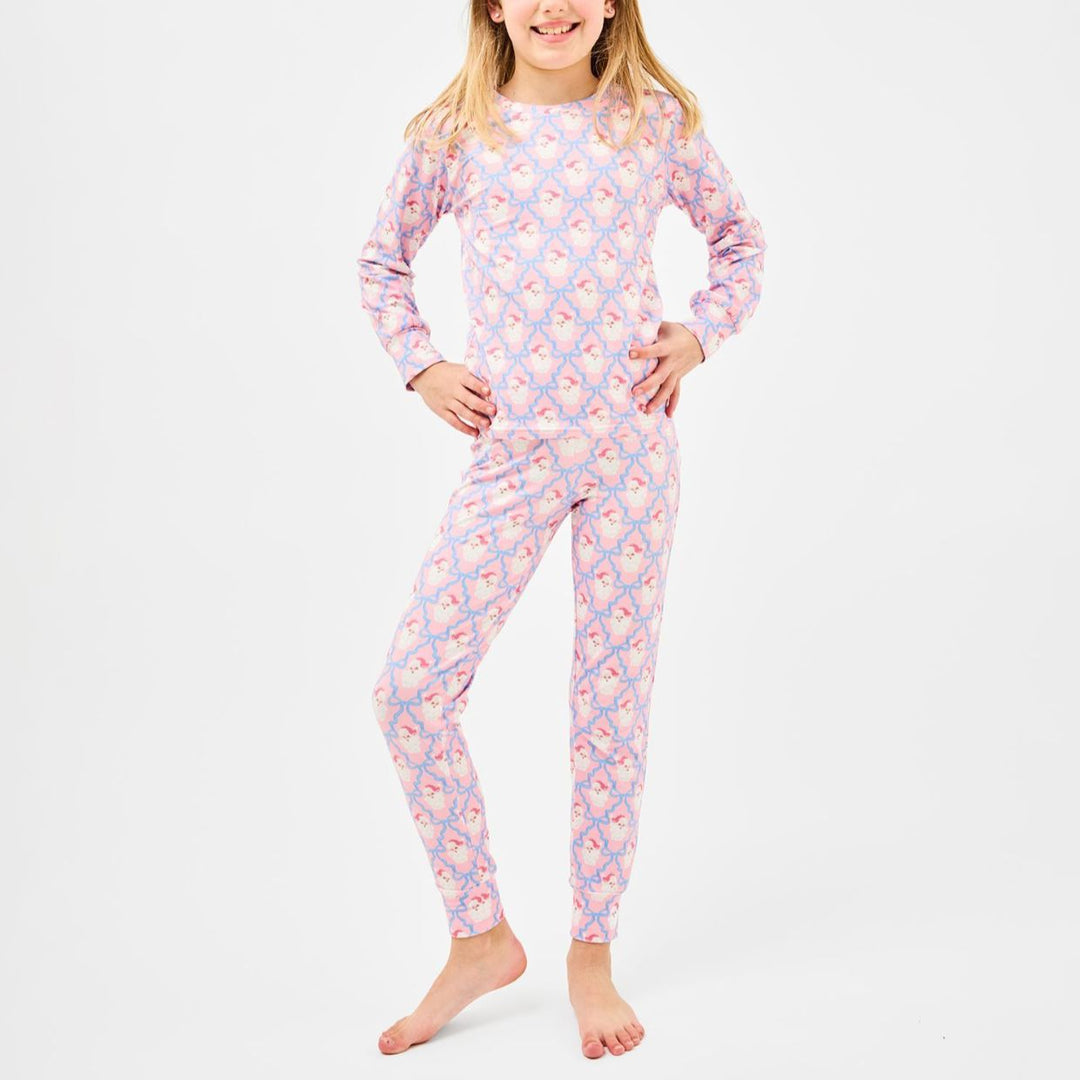 Children's Pajama Set - Santa Baby Bows - Infant and Toddler Child Pajamas Mary Square 6 